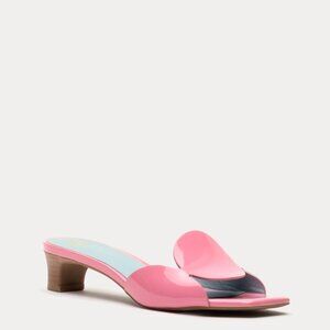 Frances Valentine Sandy Circle Slide Patent Pink